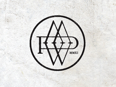 PMW identity logo monogram wedding