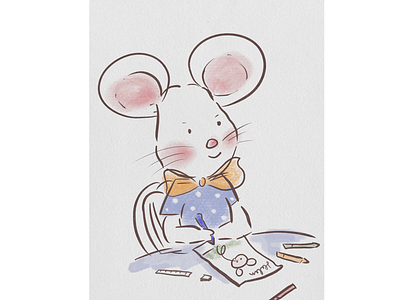 The year of the mouse Work harder rat mouse work hard color crayon