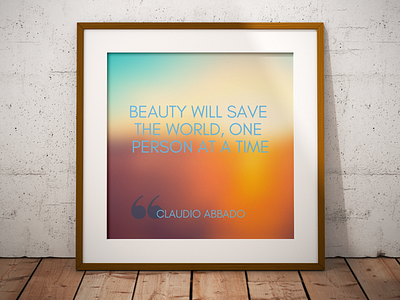 Beauty will save the world