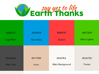 Earth Thanks brand colors brand colors branding colors colorscheme design logo minimal typography