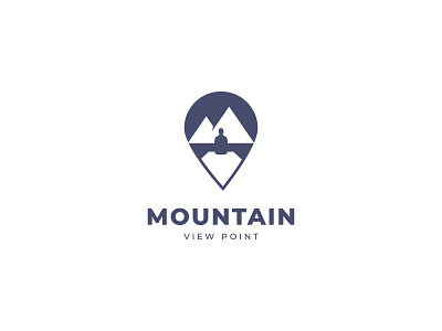 Mountain Viewpoint brand branding clean colorful logo design flat gradient lake logo logo design logo design branding logo designer men minimal mountain mountain logo mountain viewpoint viewpoint logo