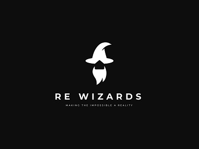 RE Wizards Real Estate branding clean design logo logo design logo design branding logomark wizard house logo wizard logo