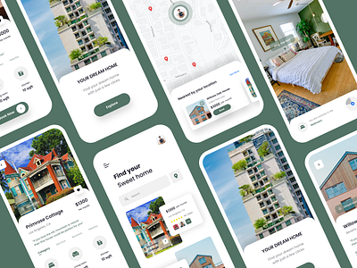 Real Estate App adobe xd app design branding design figma graphic design interface interface design real estate ui uiux uiux design user experience user interface ux