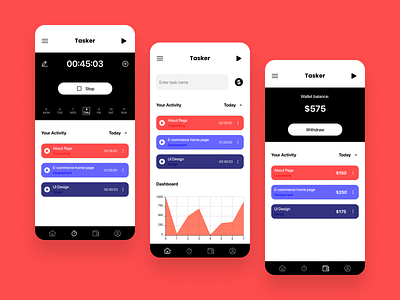 Tasker - A Task Management App adobe xd branding design figma graphic design interface interface design task management tasker ui uiux uiux design user experience user interface ux