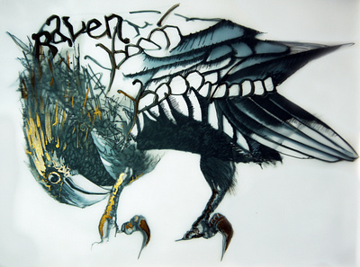 Gilded Ravens artwork gilded illustration design illustrations pen and ink