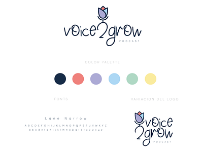 voice2grow Podcast branding design logo