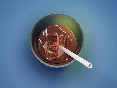 Glass Cup 3D illustration