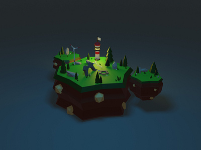 Low Poly 3D Island