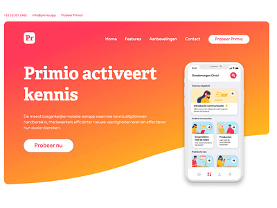 Primio Landingpage homepage landingpage product page web web design webdesign website website concept website design