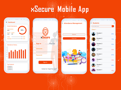 xSecure App UI design figma minimal ui ux web