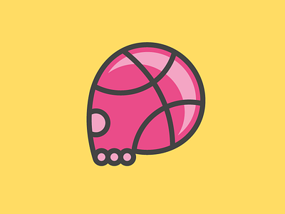 Dribbblers' skull dribbble giveaway icon logo playoff skull sticker sticker mule