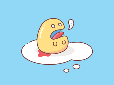 Broken Egg blood breakfast broken egg character design egg food illustration pain scream vector