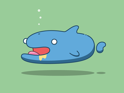 Dumb Dolphin animal character creature design dolphin dribble drool dumb fish illustration monster ocean sea shark slime tongue vector water whale