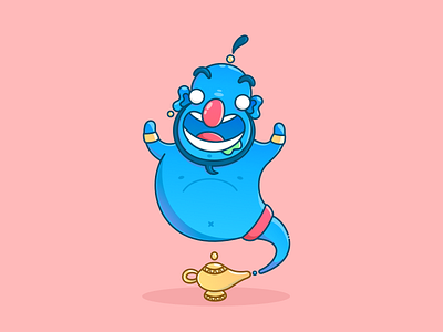 Disney Aladdin Genie Floating Happy Portrait V1 , PNG Design - Inspire  Uplift