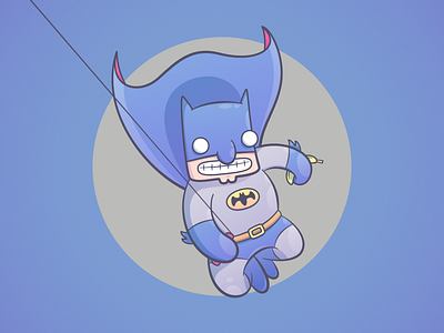 Batman with a banana banana batman character dc comics illustration superhero vector