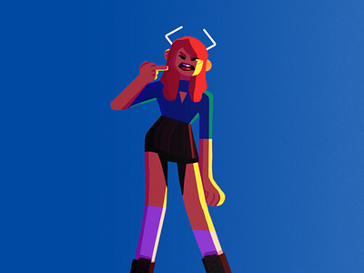 Go away character characterdesign design digital drawing flat girl character illustration minimal redhair