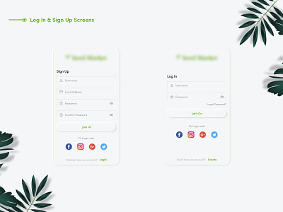 Mobile Login agriculture android design green ios design login mobile mobile app development singup white