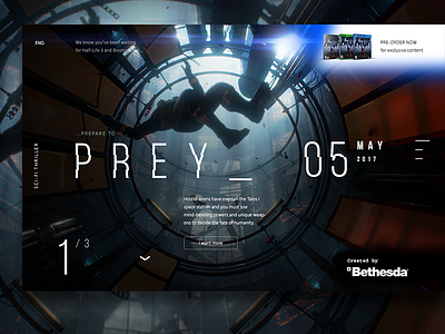 Daily UI #17. Prey Game Preorder page. bethesda daily daily ui game prey rpg start ui videogame