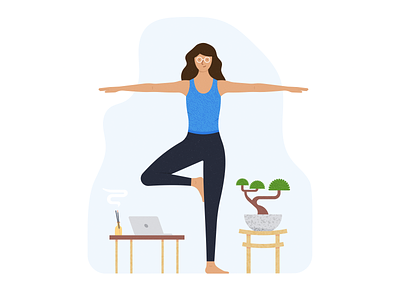 Pharma Dynamics #2 app bonzai character exercise exercise app female health icon illustration mobile platform yoga