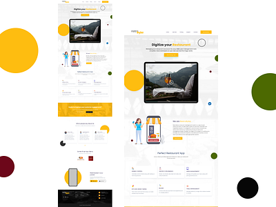 Restaurant App Landing Page app branding design landing page restuarant web