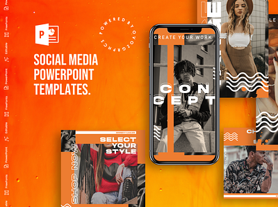 Social Media PowerPoint Template advertising art blog blogger branding design elegant instagram instagram posts instagram stories instagram stories pack instagram stories template instagram story template instagram template modern posts social media social media pack social media template social media templates