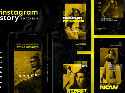 Instagram Story Template advertising boys branding design girl hypebeast illustration instagram instagram post instagram stories instagram template logo media social social media social media design social media pack socialmedia uiux youth