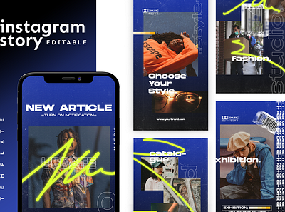 Instagram Story Template advertising boys branding design girl hypebeast illustration instagram instagram post instagram stories instagram template logo social media social media design social media pack social media templates template ui youth