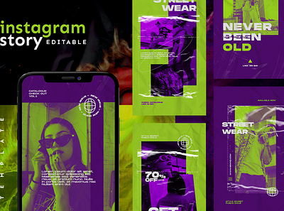 Instagram Story Template advertising boys branding design girl hypebeast illustration instagram instagram post instagram stories instagram template logo social media social media design social media pack social media templates socialmedia template ui youth