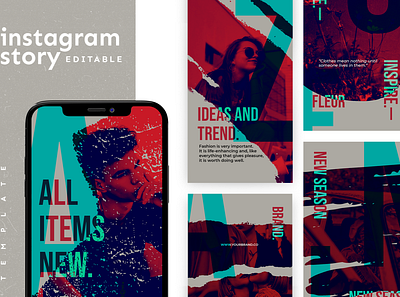 Instagram Story Template advertising boys branding design girl hypebeast illustration instagram instagram post instagram stories instagram template logo social media social media design social media pack social media templates socialmedia template ui youth