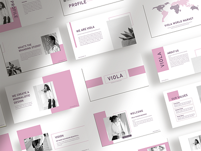 Viola - Presentation Template advertising boys branding design girl hypebeast illustration instagram instagram post instagram stories instagram template logo social media social media design social media pack social media templates socialmedia template ui youth