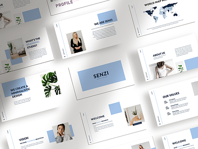 Senzi - Presentation Template advertising boys branding design girl hypebeast illustration instagram instagram post instagram stories instagram template logo social media social media design social media pack social media templates socialmedia template ui youth