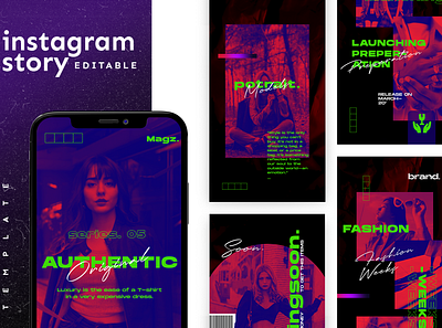 Instagram Story Template advertising boys branding design girl hypebeast illustration instagram instagram post instagram stories instagram template logo social media social media design social media pack social media templates socialmedia template ui youth