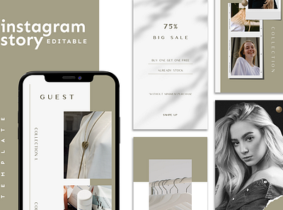 Instagram Story Template advertising boys branding design girl hypebeast illustration instagram instagram post instagram stories instagram template logo social media social media design social media pack social media templates socialmedia template ui youth