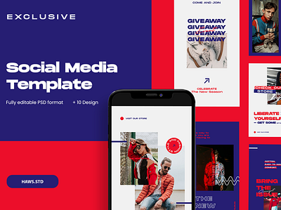 Social Media Template advertising branding card creator design digital graphics html illustrations instagram instagram stories instagram template layout mockups presentations promotions scene social media social media pack template