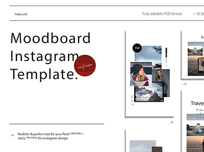 Moodboard Instagram Template advertising branding card creator design digital graphics hypebeast illustrations instagram instagram stories instagram template layout mockups presentations promotions scene social media social media pack social media templates