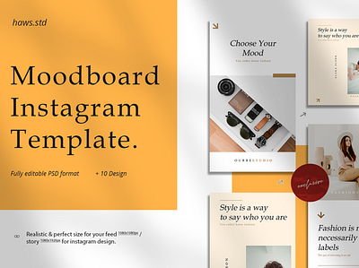 Moodboard Instagram Template advertising branding card creator design digital graphics hypebeast illustrations instagram instagram stories instagram template layout mockups presentations promotions scene social media social media pack social media templates