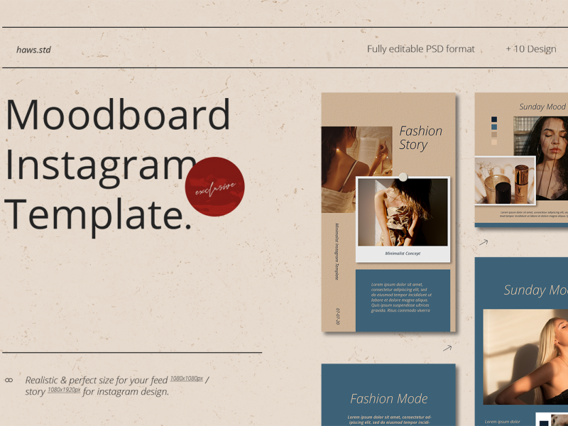 Moodboard Instagram Template by Hardworst Studio on Dribbble