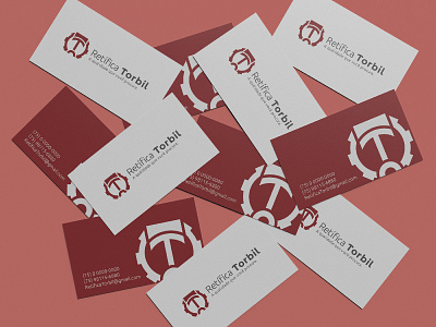 Business Card, Retífica Torbil Brand branding design flat grid logo minimal vector