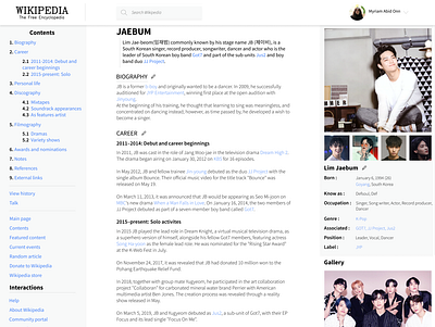 Wikipedia | Jaebum from GOT7 got7 jaebum jb k pop kpop ux ui wikipedia