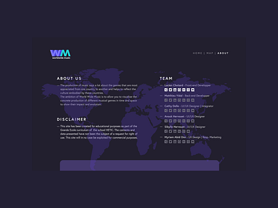 WWM | ABOUT US dataviz design music ui ux design webdesign