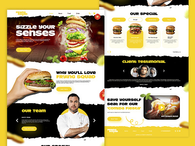 Frying squad restaurant landing page