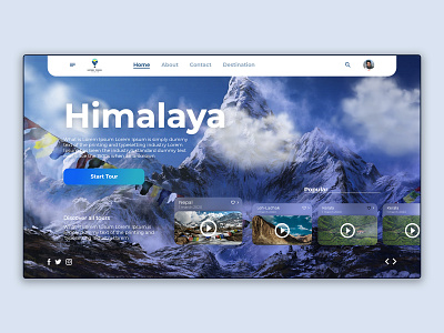 Tours&Travel Website app creative creative design dailyui design himalaya icon logo minimal mountain travel travel agency travel website typography ui ux vacation web web design website