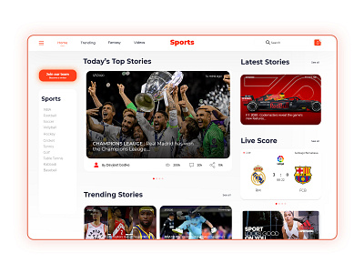 Sports News article blog blog design clean ui dailyui design football minimal news news app newsletter sports typogaphy ui uidesign uiux ux web web design