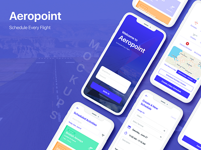 Mockups of Airport Scheduling app