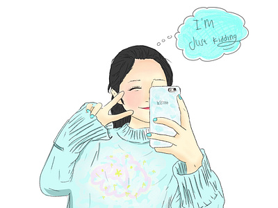 Girl Selfie Ilustration