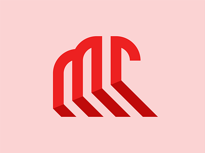 Brutalist M+C monogram bold branding brandmark design graphic design idenitity lined logo logo design logodesigner logos logotype mark mc monkey monogram red