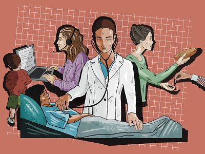 Illustration: Women on the frontline of the COVID-19 pandemic