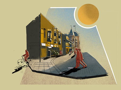 Illustration: Sunny day in Lund, Sweden digital painting digitalart illustraion lund procreate street sun sweden