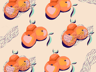 Oranges illustration orange pattern procreate