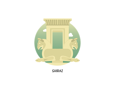 Persepolis: Apadana Palace Badge ancient art badge color illustration iran palace persepolis persian vector